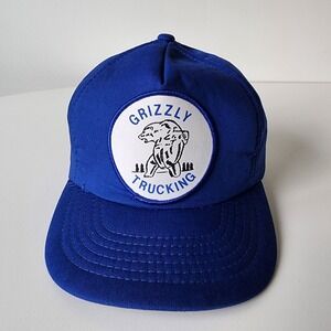 Vintage Grizzly Trucking Trucker Hat Baseball Cap Snap Back Patch 80s Bear Growl